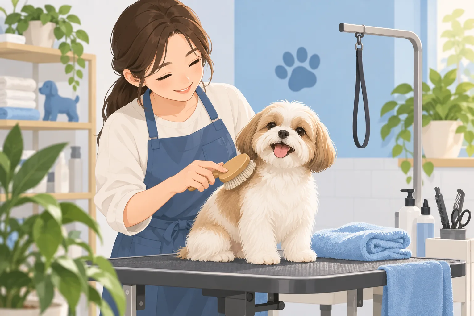반려견 미용과 돌봄 대표 일러스트